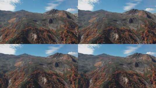 川西康定秋天的山谷航拍高清在线视频素材下载