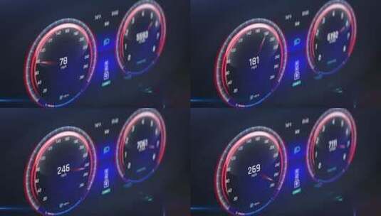 汽车仪表盘特写速度表高清在线视频素材下载