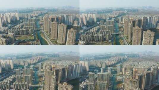 杭州市余杭区闲林埠街道街景高低空航拍高清在线视频素材下载