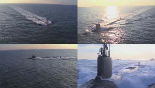 现代导弹潜艇轮船帆船邮轮出海夏天海南大海高清在线视频素材下载