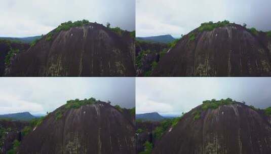 苏里南雨林中美丽的花岗岩圆顶Voltzberg山，鸟瞰高清在线视频素材下载