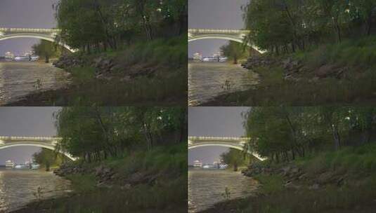 橘子洲桥湘江夜景高清在线视频素材下载