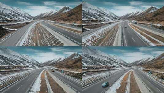 西藏旅游风光318国道林拉高速公路高清在线视频素材下载