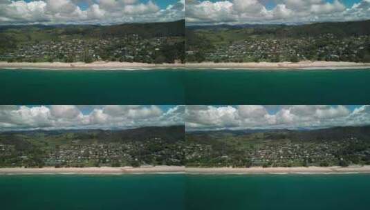 飞翔在新西兰的小海滩度假小镇-哈黑高清在线视频素材下载
