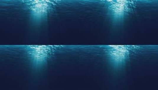 水下光线穿过深蓝色的海浪高清在线视频素材下载