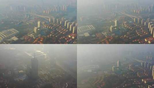 雾霾下的湖南广电中心高清在线视频素材下载