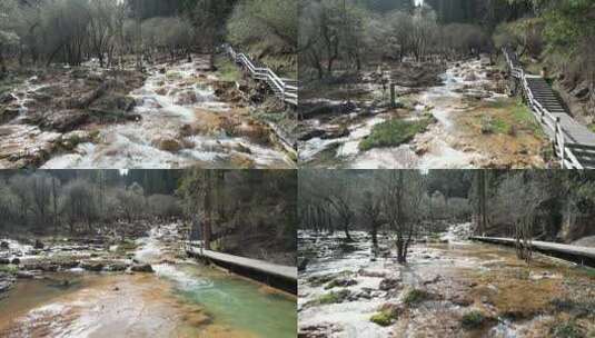 川西 阿坝 牟尼沟风景区  扎嘎瀑布高清在线视频素材下载