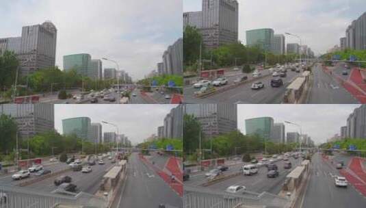 北京城市道路二环道路朝阳区交通高清在线视频素材下载