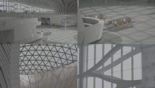 4K大兴机场设计风格建筑结构空镜高清在线视频素材下载