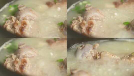 营养美食骨头汤炖肉特写4K高清在线视频素材下载