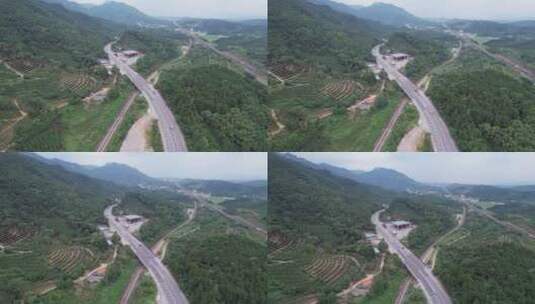 桂林至兴安的国道航拍高清在线视频素材下载