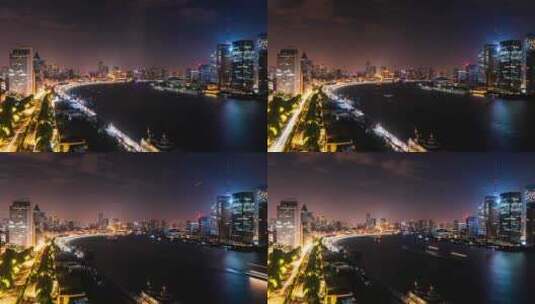 上海黄浦江畔夜景延时高清在线视频素材下载