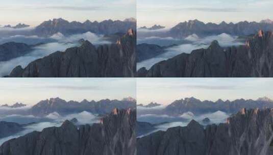 航拍山顶的景色高清在线视频素材下载