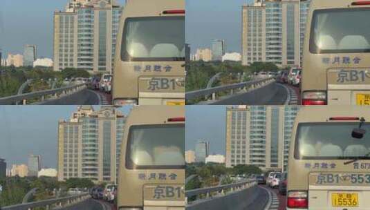 驾车行驶在北京的环路高架桥上高清在线视频素材下载