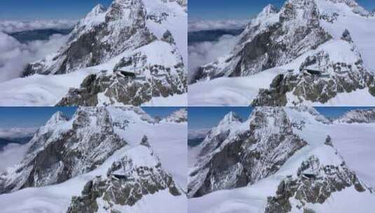 白雪覆盖的阿尔卑斯山高清在线视频素材下载