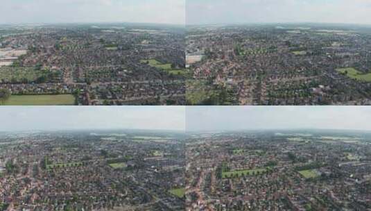 多莉向前无人机拍摄了伦敦北部切斯亨特村高清在线视频素材下载