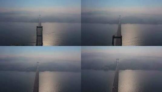 雾蒙蒙的伊斯坦布尔大桥高清在线视频素材下载