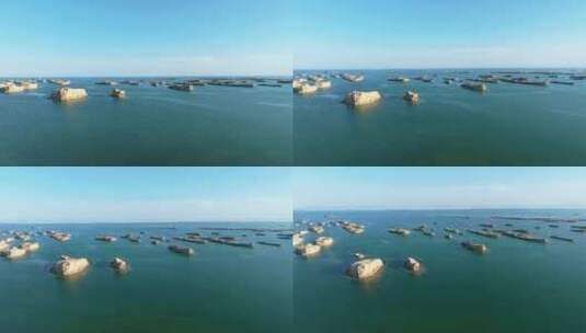 青海水上雅丹航拍高清在线视频素材下载