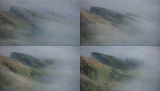 山间浓雾散去高清在线视频素材下载