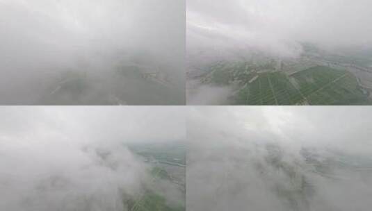 穿越机航拍穿云高空云层蓝天白云平流雾高清在线视频素材下载