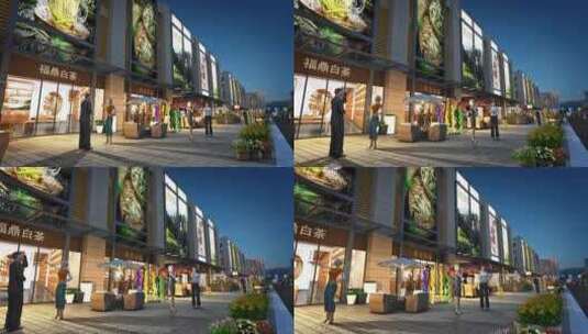繁华商业街区夜景动画素材高清在线视频素材下载
