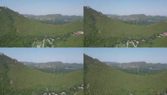 航拍山东潍坊青州云门山风景区高清在线视频素材下载