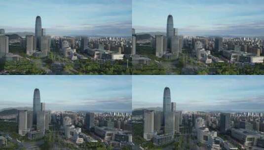 航拍浙江台州建设台州大景台州金融中心高清在线视频素材下载