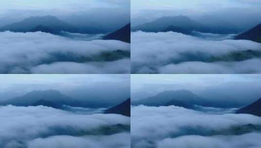 航拍秦岭山脉 雾气缭绕高清在线视频素材下载