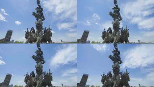 通州运河广场雕塑高清在线视频素材下载