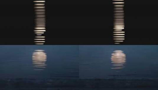 水中月亮倒影高清在线视频素材下载