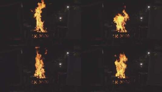 户外篝火氛围高清在线视频素材下载