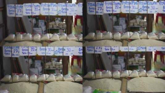 泰国大米粮食口粮米销售商铺出售高清在线视频素材下载