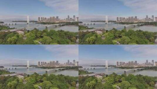 惠州东江桥梁航拍高清在线视频素材下载