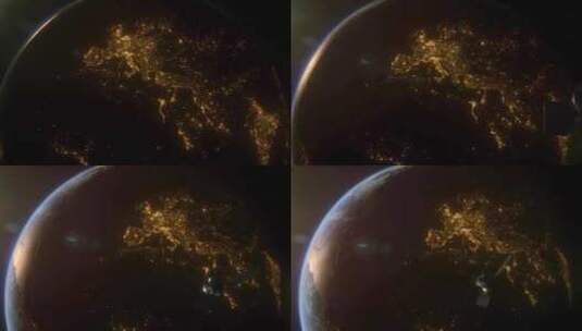 星球夜空夜景照明太空地球宇宙未来殖民地球高清在线视频素材下载