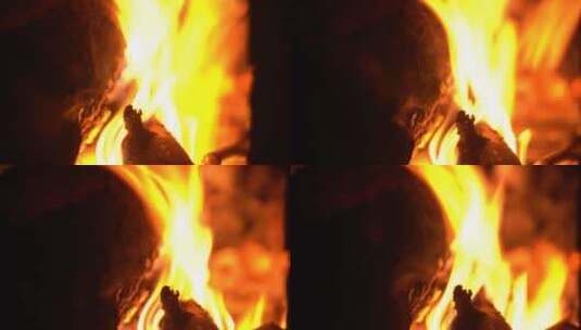 火焰火把篝火火焰燃烧高清在线视频素材下载