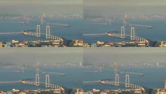 航拍深中通道跨海大桥高清在线视频素材下载