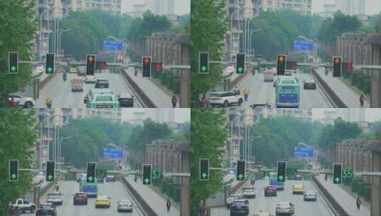 城市道路交通红绿灯高清在线视频素材下载