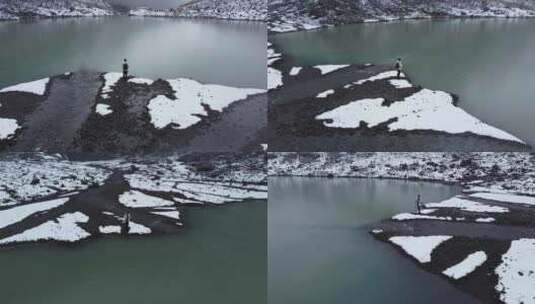 雨崩村冰湖高清在线视频素材下载