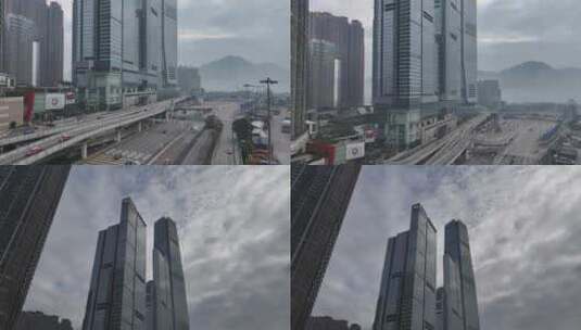 香港环球贸易广场航拍高清在线视频素材下载