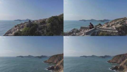 香港西贡区破边洲航拍高清在线视频素材下载