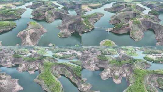 俯视航拍郴州高椅岭景区交错山水风景高清在线视频素材下载