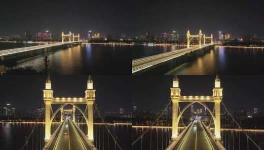 珠海白石桥夜景航拍高清在线视频素材下载