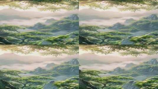 唯美绿色山峰山谷空镜高清在线视频素材下载