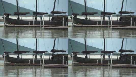 码头渔船高清在线视频素材下载