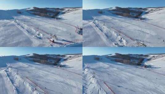 冰雪运动呼伦贝尔滑雪场高清在线视频素材下载