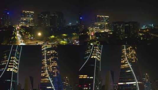 杭州钱江新城市民中心来福士夜景视频素材高清在线视频素材下载