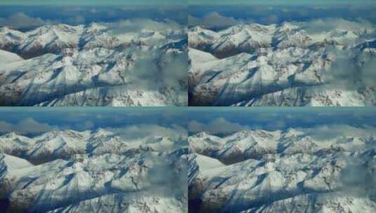 雪山山峰南岛皇后镇新西兰空中无人机飞行高高清在线视频素材下载