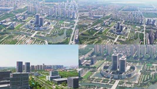 【合集】济宁市新城发展大厦航拍高清在线视频素材下载