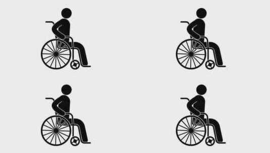 坐轮椅的身体残疾者高清在线视频素材下载