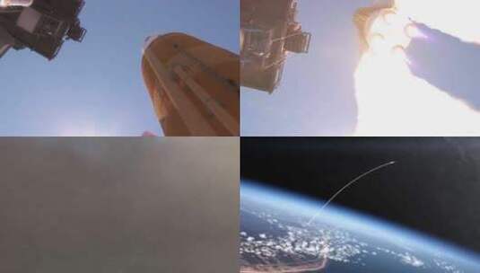 火箭升空镜头组三维动画高清在线视频素材下载